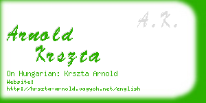 arnold krszta business card